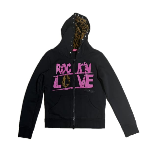 호피 갸루 핑크 후드집업