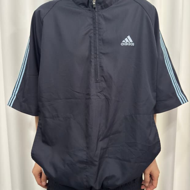 adidas blue line half zipup