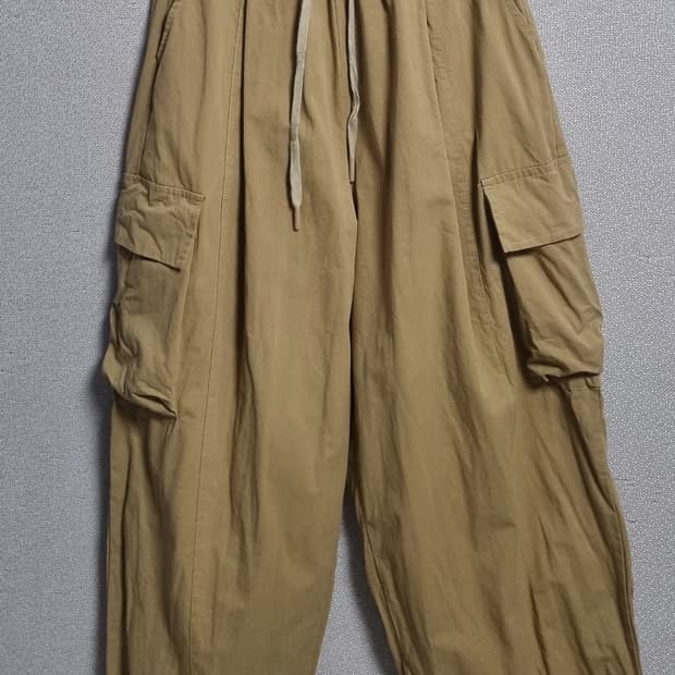 ~M ) 난닝9 다크베이지 벌룬 카고팬츠