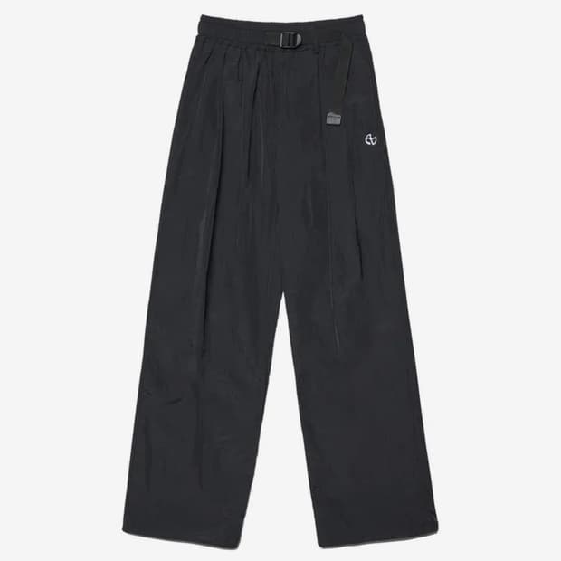 노매뉴얼 TWO TUCK NYLON PANTS - BLACK