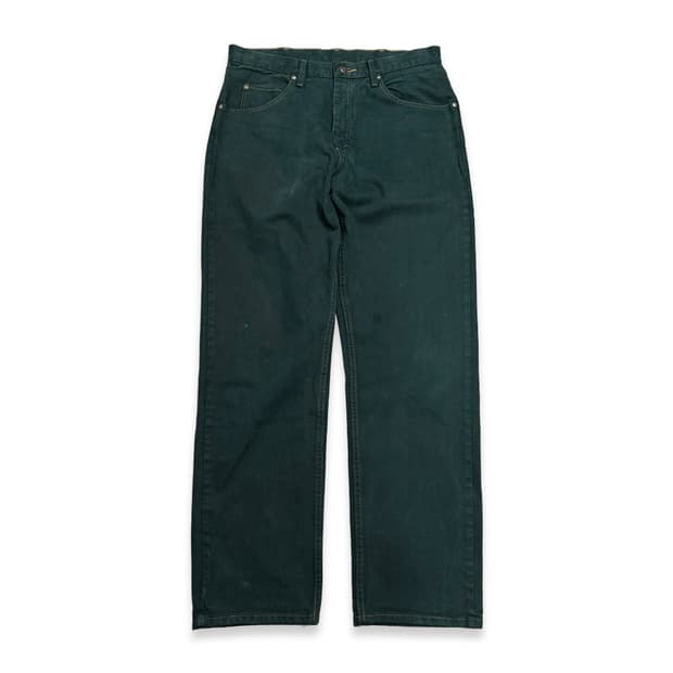 랭글러(Wrangler) 딥 그린컬러 다잉 코튼 스트레이트 데님 팬츠