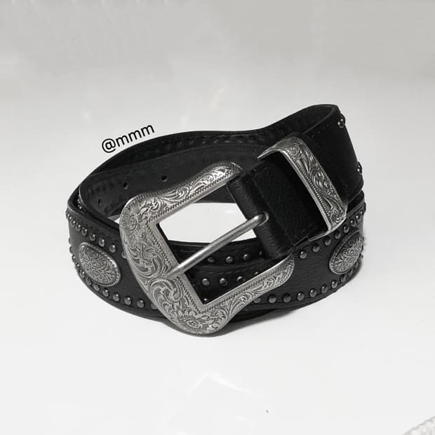 [Unisex] 웨스턴 엔틱 장식 가죽 벨트