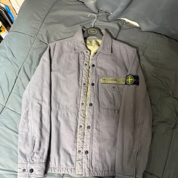 스톤아일랜드 차콜 암드패치 오버셔츠자켓