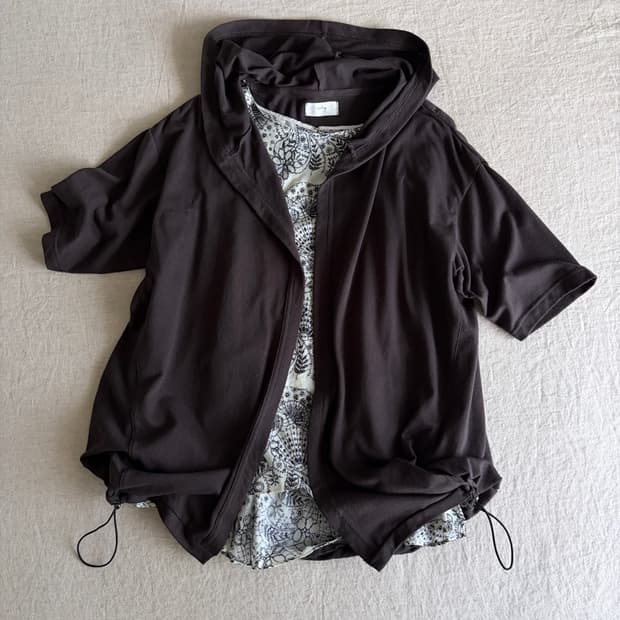 hooded robe cardigan