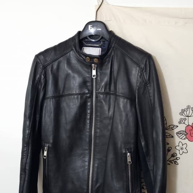 TOMMY HILFIGER 어린양가죽 라이더자켓