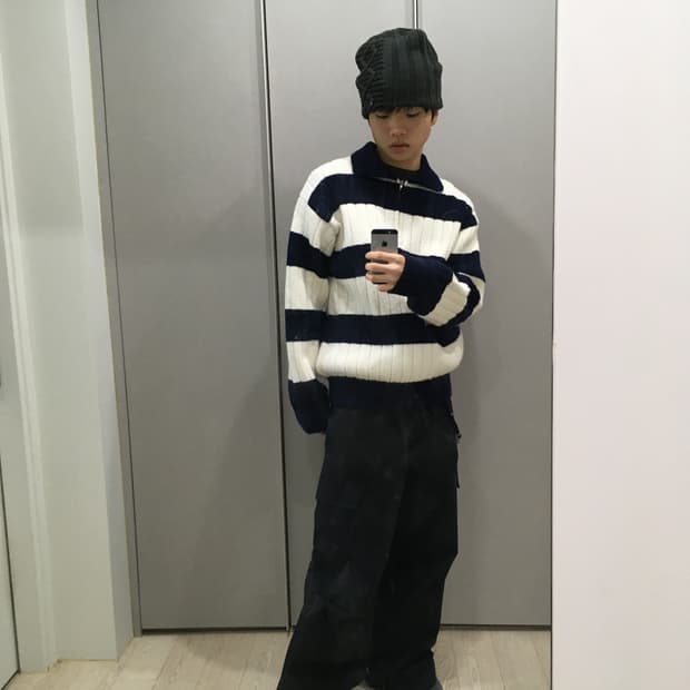 스트라이프 니트  굿라이프웍스