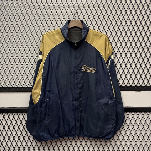 NFL X 세인트루이스 램스 나일론 점퍼 트랙자켓 네이비 골드 배색