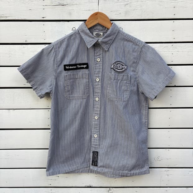 Dickies 디키즈 스트라이프 반팔 워크 셔츠 