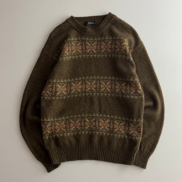 클로딩 빈티지 패턴 울 니트