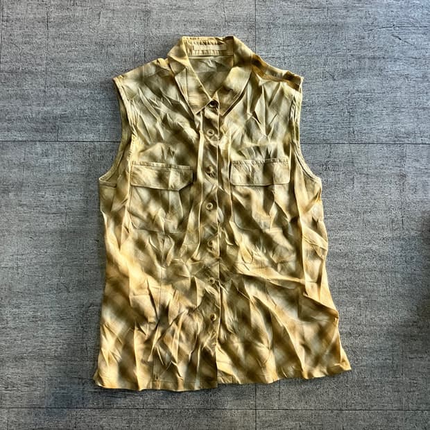 일본빈티지 Cordler 핀터깔y2k 긱시크 투포켓 썸머베스트조끼