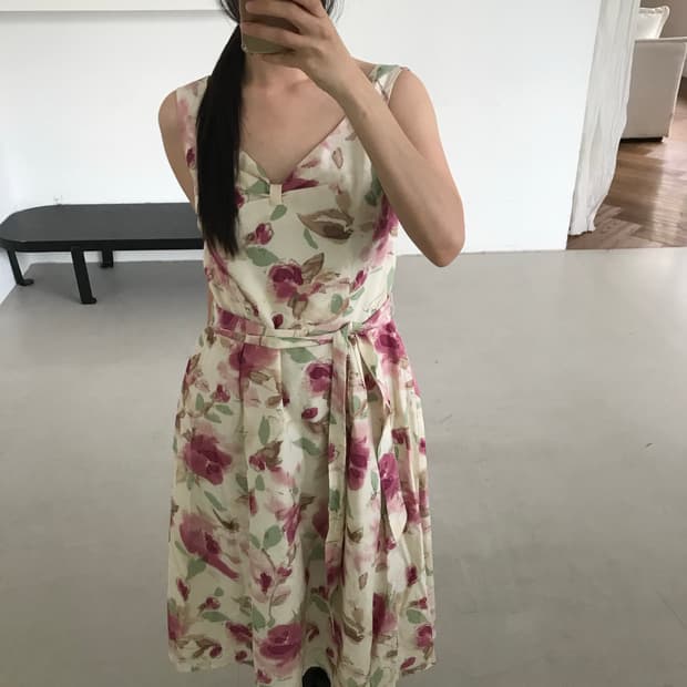vintage flower pattern one-piece