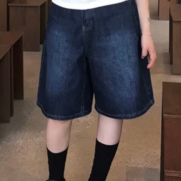 빈티지 청 버뮤다 팬츠
