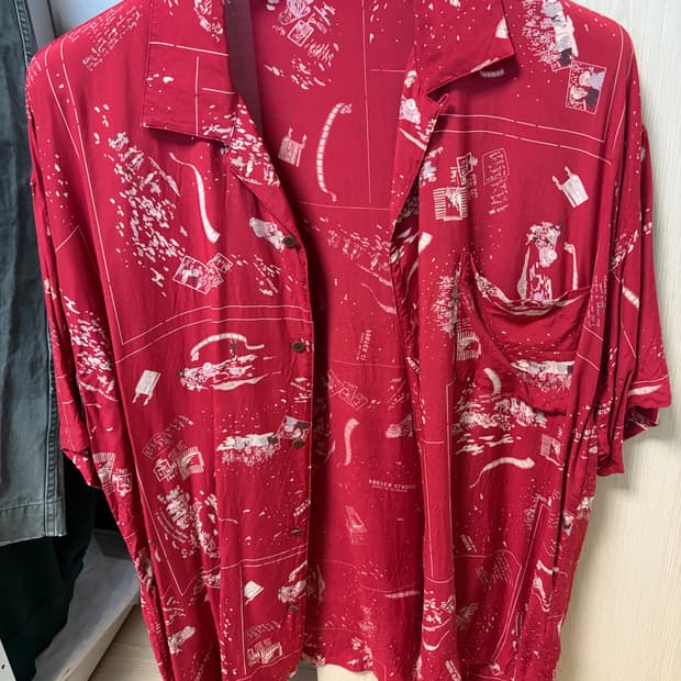 [M] 포터 클래식 알로하 하와이안 레이온 셔츠 레드