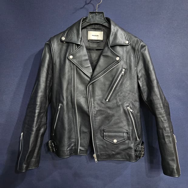 비바스튜디오 블랙 남성 슬림핏 95 가죽 라이더자켓 