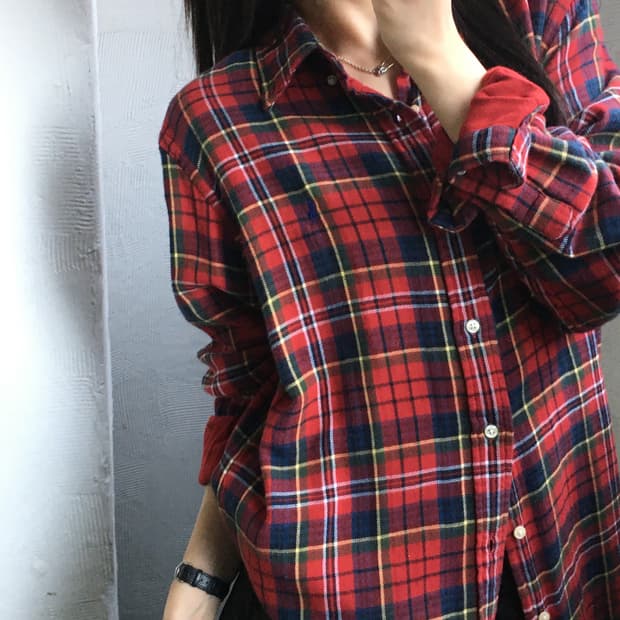 Polo 폴로 랄프로렌 QR신형 커스텀핏 플란넬 체크 셔츠 