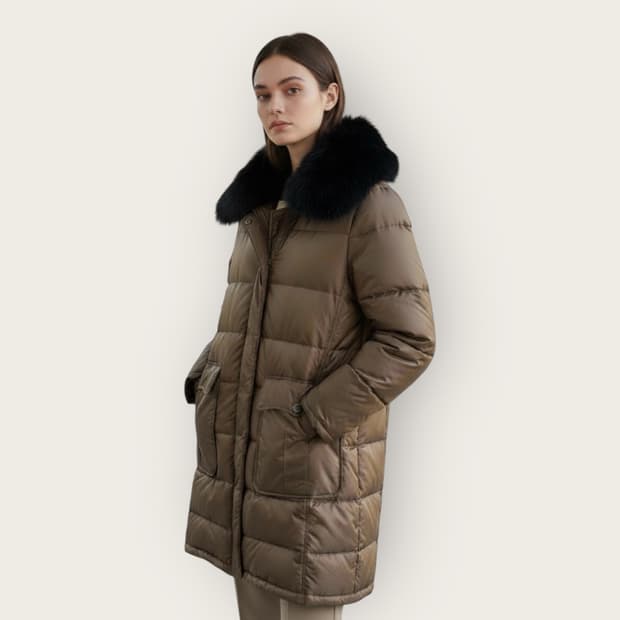 S/ 버버리 런던 폭스퍼 다운 패딩점퍼