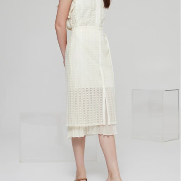 MINE 마인 플리츠 레이스 스커트