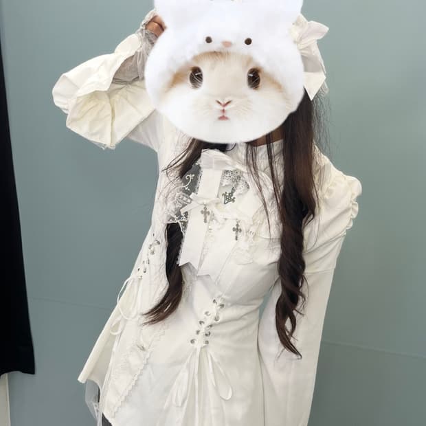 지뢰계 생 화이트 원피스