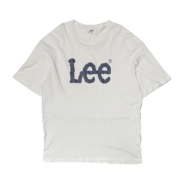 LEE 리 로고 반팔 티셔츠 화이트