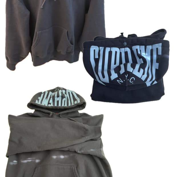 M) 슈프림 로고 후드티 미디움