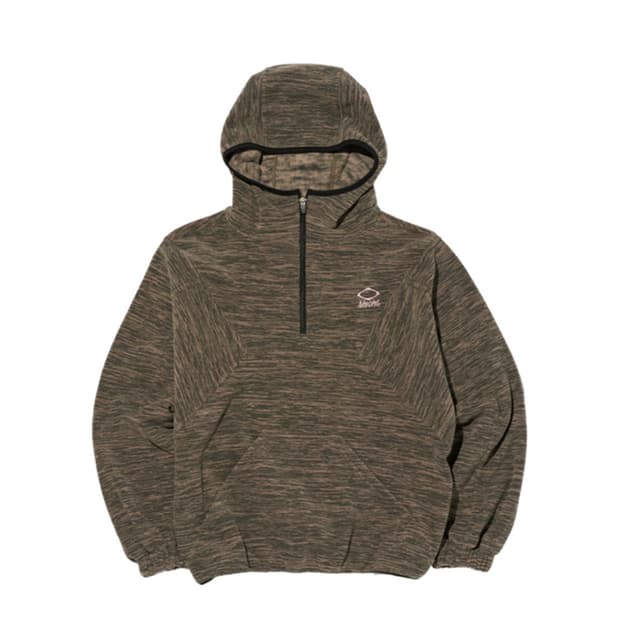 구해요)))미스치프 컬러 블락드 플리스 아노락 카키