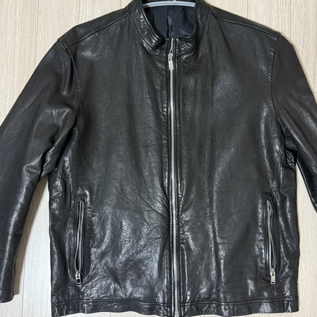 SIEG 블랙 레더 자켓