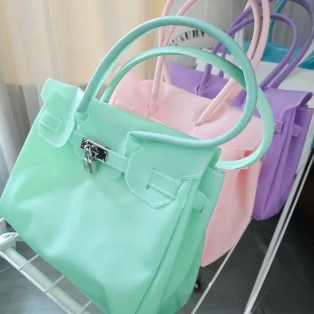 젤리백 젤리버킨 퍼킨백 투명 PVC 스타일 민트