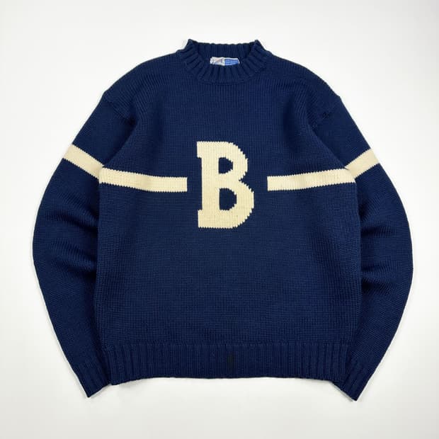 JPN 재팬빈티지 울 니트 스웨터 네이비L