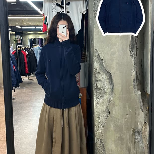 타미힐피거 투웨이 니트 집업 네이비 S #csz2687