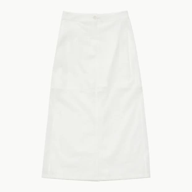 아모멘토 시어 롱 스커트 화이트
