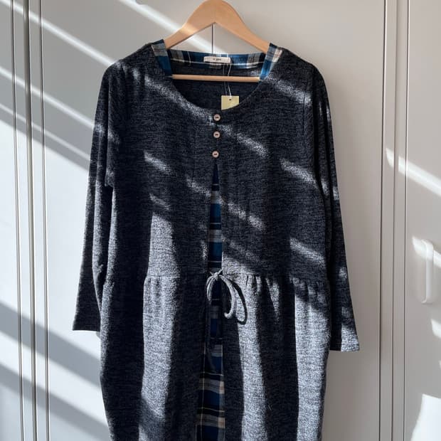 Bi abbey 체크 레이어드 바선생 원피스