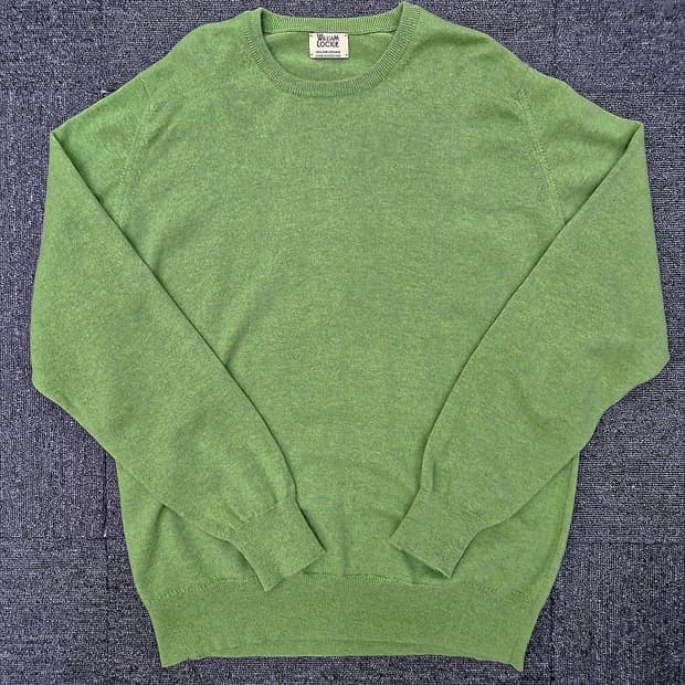 [105]<WILLIAM LOCKIE>캐시미어 100% 카키 니트