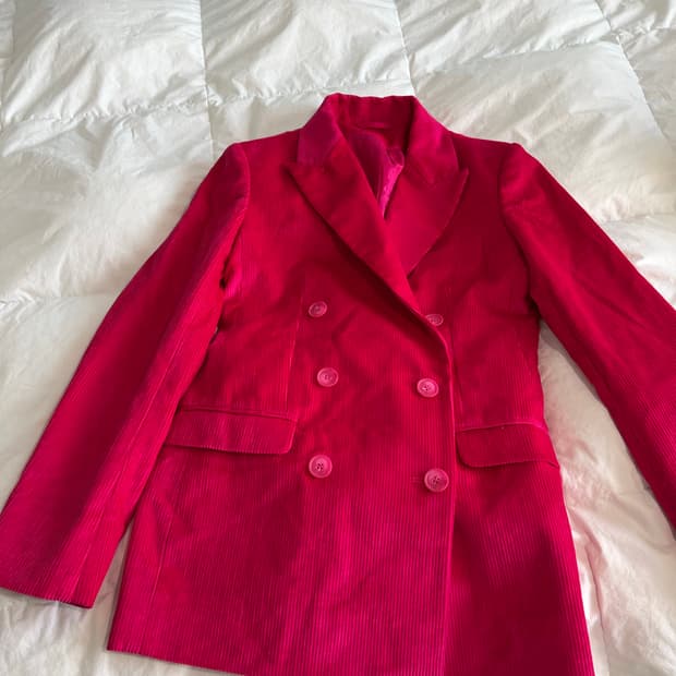 코스 코듀로이 블레이저 브라이트 핑크 자켓