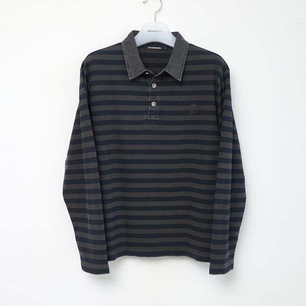 [5] 해칭룸 VTG Stripe Polo Tee Dyed Blue