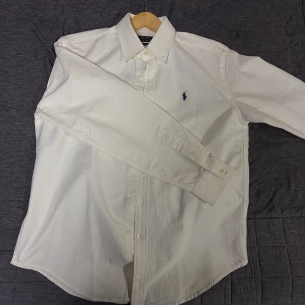 폴로 랄프 로렌 화이트 흰색 옥스퍼스 셔츠 L