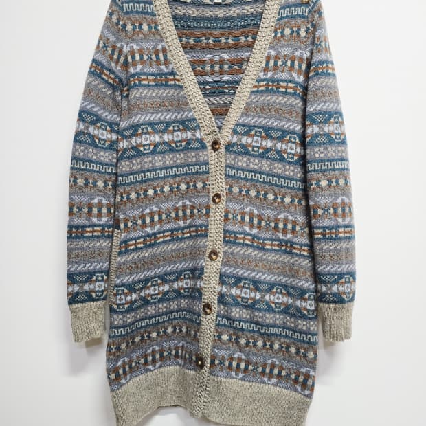 thursdayisland 패턴 롱 가디건