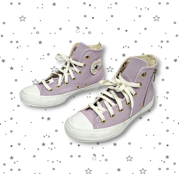 240 CONVERSE 컨버스 하이 하트패치 라일락 스니커즈