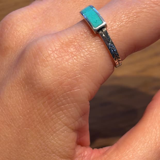 925 실버 스퀘어 스톤 링