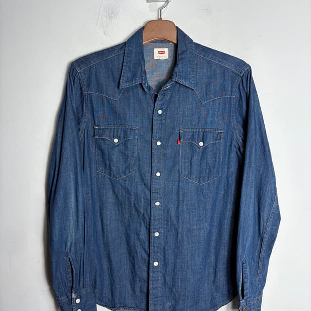 리바이스 진청 데님 웨스턴  셔츠