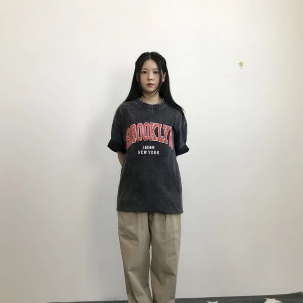 Brooklyn Washed Black Graphic Tee