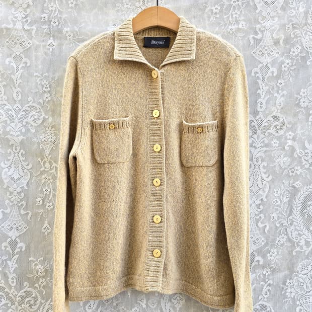 캐시미어 100% 니트 버튼 자켓