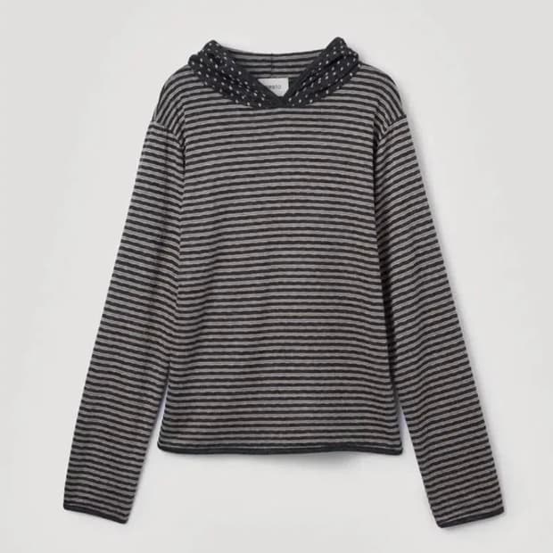 페스토 도트 스트라이프 후디 티셔츠 다크문