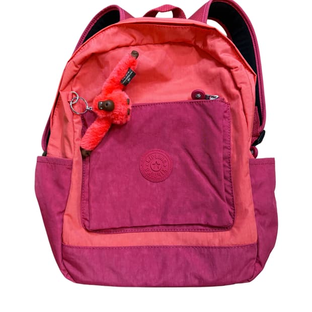 키플링 핑크 톤 배색 백팩