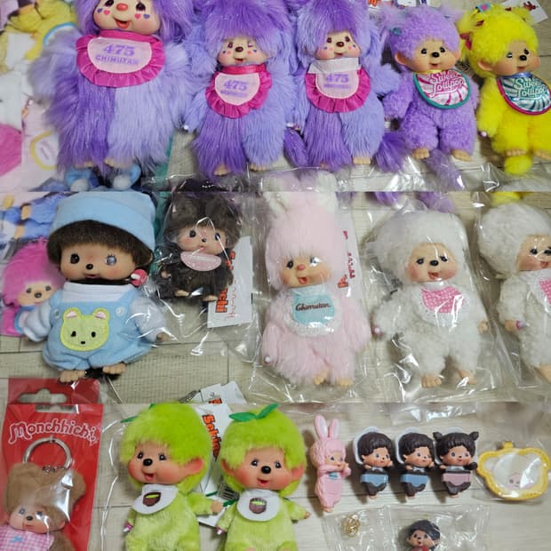 희귀)세키구치 몬치치 인형 키링 소니엔젤 히퍼(시나코.녹차.베어치치 등)