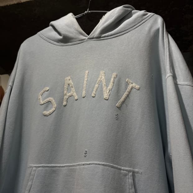 SAINT MICHAEL 세인트 미카엘 펠트 후드 티셔츠
