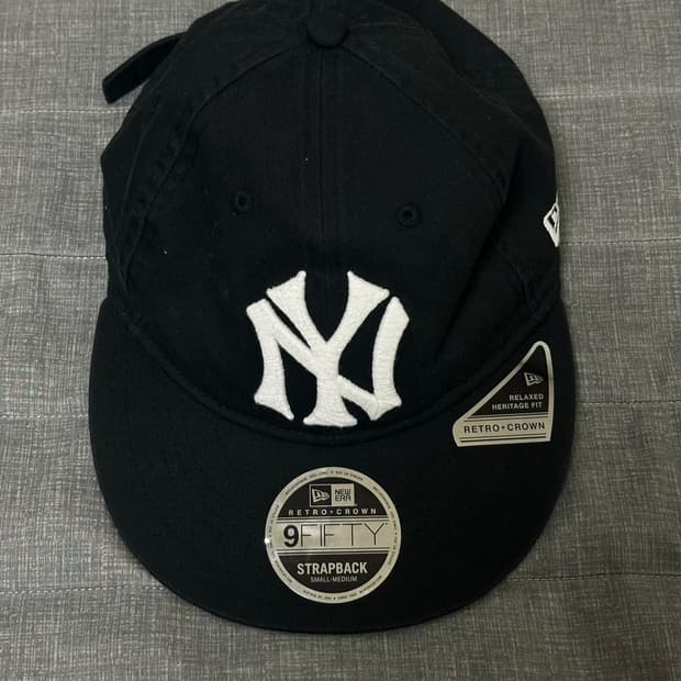 뉴에라 MLB 쿠퍼스타운 뉴욕 양키스 빅 로고 레트로 크라운 스트랩백 블