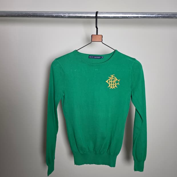 POLO RALPH LAUREN / 그린 골드 엠블럼 니트