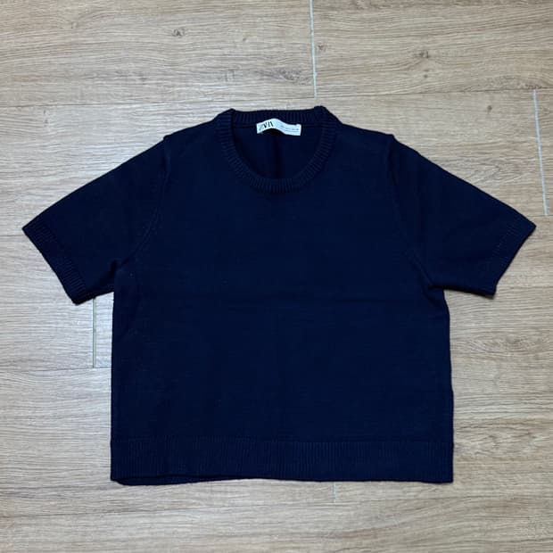 자라 니트 반팔 티셔츠 L