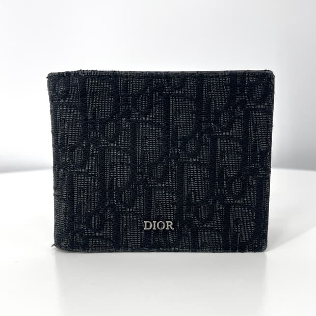디올 오블리크 자카드 남성 반지갑 블랙