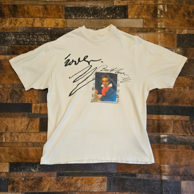 90s 빈티지 헤인즈 베토벤 프린팅 티셔츠 